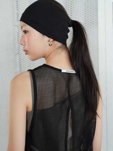 Mesh Netted Sleeveless black - answerisyes - Modalova