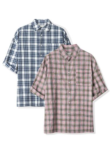 Slen Check Overfit Rollup Shirt - 2COL - AVANDRESS - Modalova