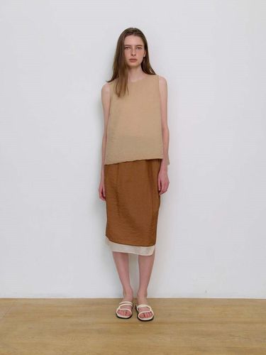 Mildy sheer vloume skirt-brown - KILHOUETTE - Modalova