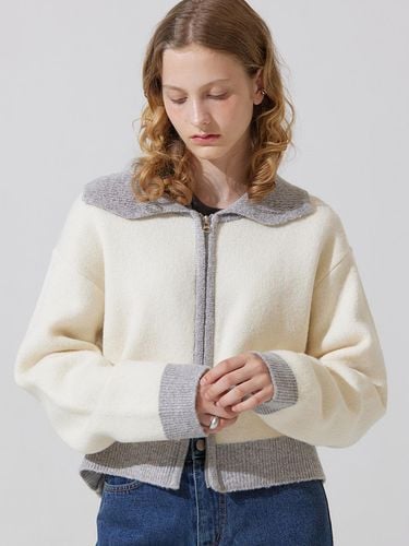 Oui coloring knit zip up cardigan - ADAUL - Modalova