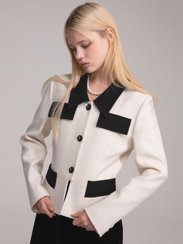 White & Black Combination Jacket - vente - Modalova