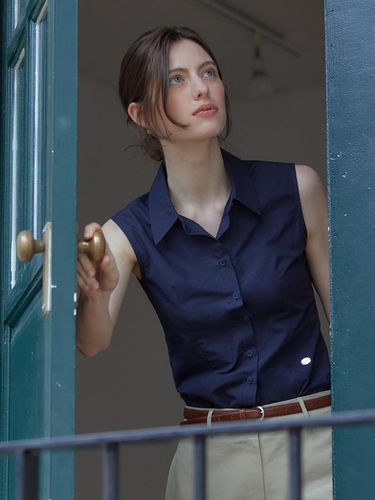 Stick sleeveless shirts - navy - ADAUL - Modalova