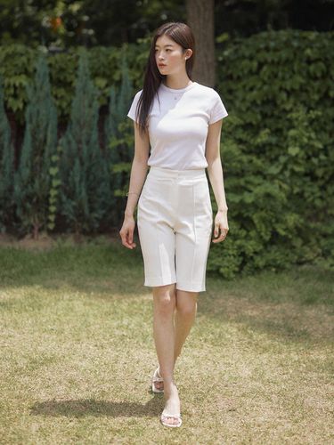 Incision capri pants - white - ADAUL - Modalova