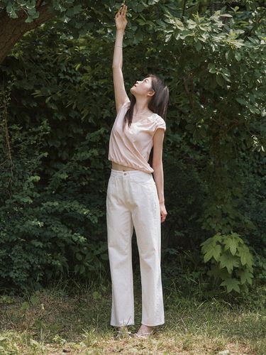 Straight summer denim pants - white - ADAUL - Modalova