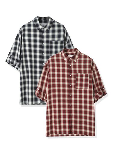 Harry Check Overfit Rollup shirt - 2COL - AVANDRESS - Modalova