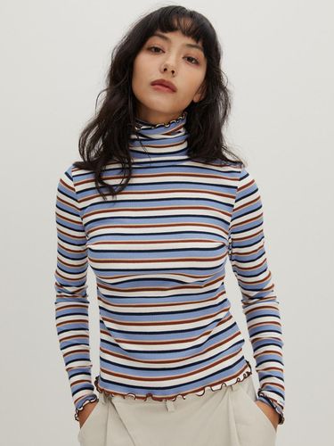 Multi Stripe Turtle Neck T/Shirts S/Blue - RAVEROUS - Modalova