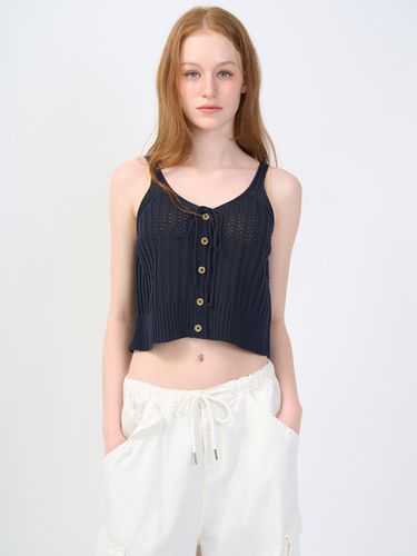 Button Knit Vest Navy - RAVEROUS - Modalova