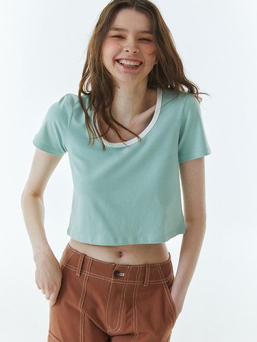 RVS Ringer Cropped T-Shirt Mint - RAVEROUS - Modalova