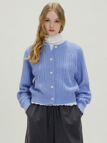 Round Neck Skashi Sweater Cardigan S/Blue - RAVEROUS - Modalova