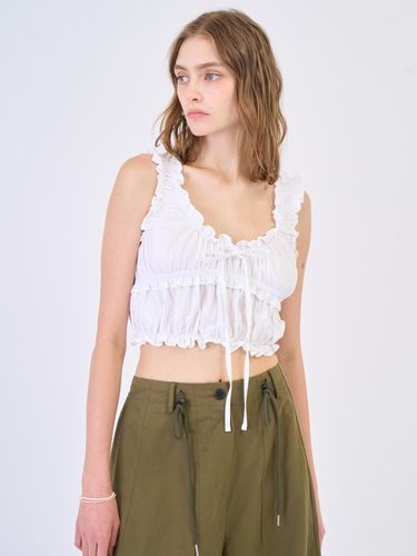 Shirring Cropped Sleeveless White - RAVEROUS - Modalova