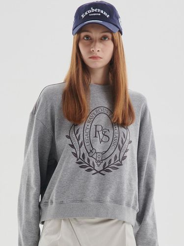 Campus Logo Cropped SweatShirts Melangegrey - RAVEROUS - Modalova