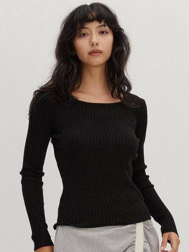 Square Neck Sweater Black - RAVEROUS - Modalova