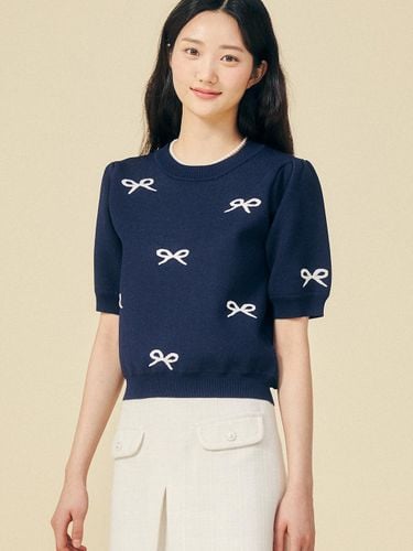 Ribbon Puff Sleeve Pullover Knit - JJ JIGOTT - Modalova