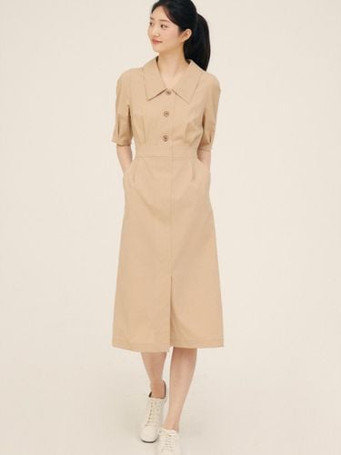 Back Banding Wide Collar Shirt Dress - JJ JIGOTT - Modalova