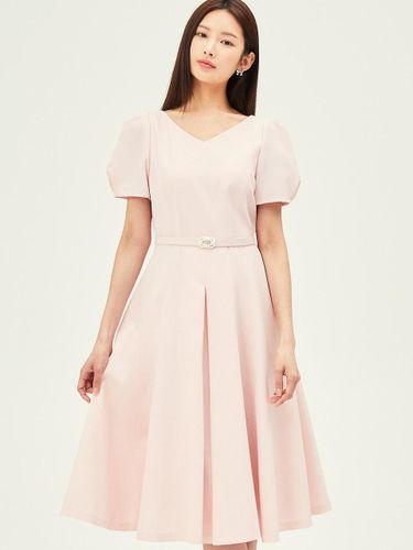 Puff V-neck Flared Dress GP6A0OP331 - JJ JIGOTT - Modalova