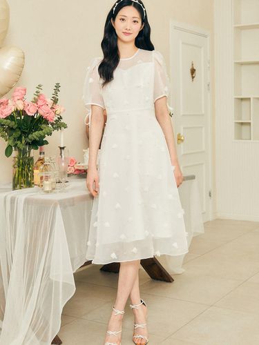 Organza Pearl Flower Flare Dress GP5A0OP511 - JJ JIGOTT - Modalova