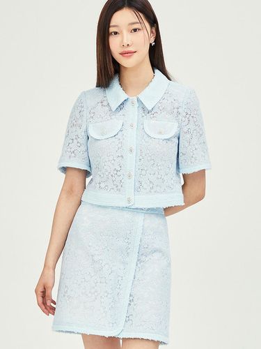 Lace flap decoration cropped jacket - JJ JIGOTT - Modalova