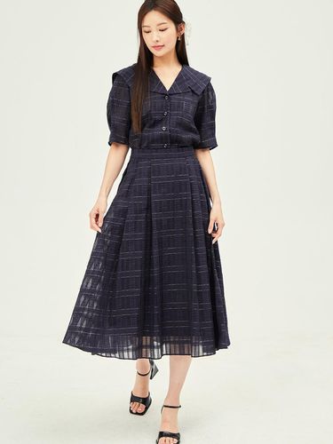 Glitter Checkered Flared Skirt - JJ JIGOTT - Modalova