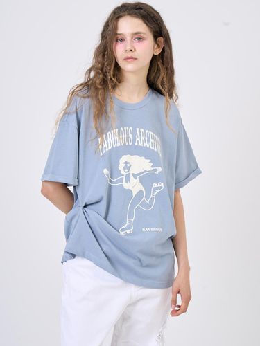 Snap Loose Fit T-Shirts Sky Blue - RAVEROUS - Modalova