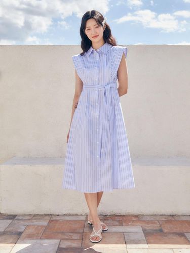 Stripe cap sleeve shirt dress - JJ JIGOTT - Modalova