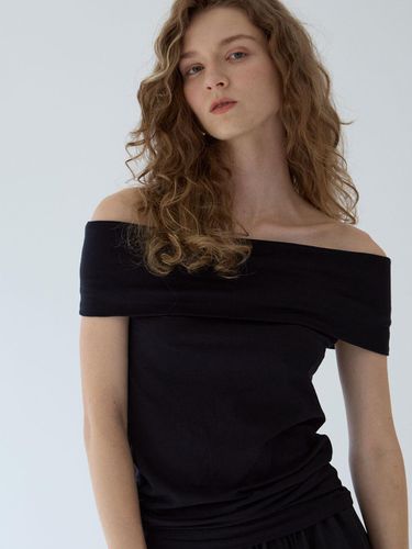 Off-Shoulder Jersey Top _ black - GRIDA-J - Modalova