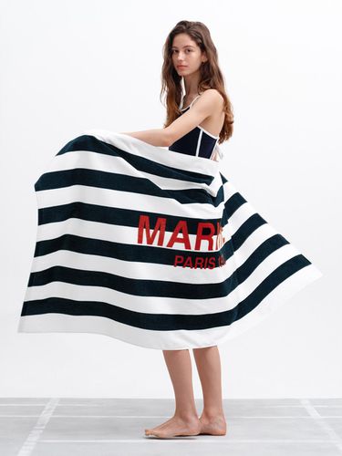 MOUVEMENT CLASSIC STRIPE BEACH TOWEL navy - MARITHE MOUVEMENT - Modalova