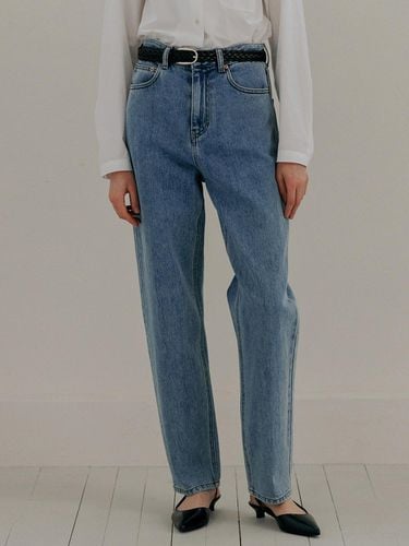 Curved denim pants (light blue) - blank03 - Modalova