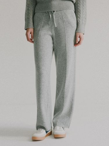 Double weaving knit pants (melange grey) - blank03 - Modalova