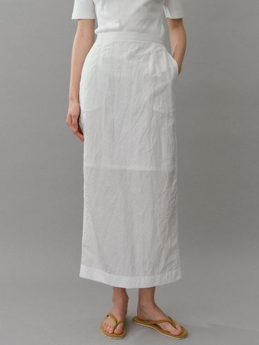 Wrinkled maxi skirt (white) - blank03 - Modalova