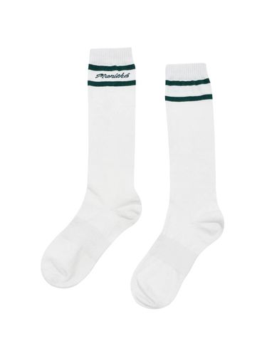 MOUVEMENT JACQUARD KNEE SOCKS_Dark Green - MARITHE MOUVEMENT - Modalova