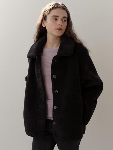 Wool shearing reversible half coat (black) - blank03 - Modalova