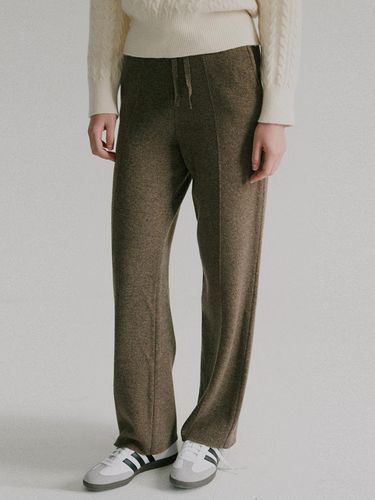 Double weaving knit pants (melange brown) - blank03 - Modalova