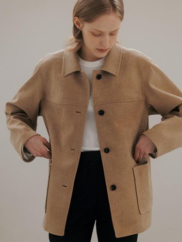 Suede single half jacket (sand beige) - blank03 - Modalova