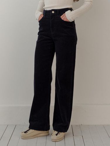 Corduroy boot cut pants (navy) - blank03 - Modalova