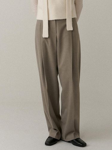 Two-way wool tuck pants (melange beige) - blank03 - Modalova