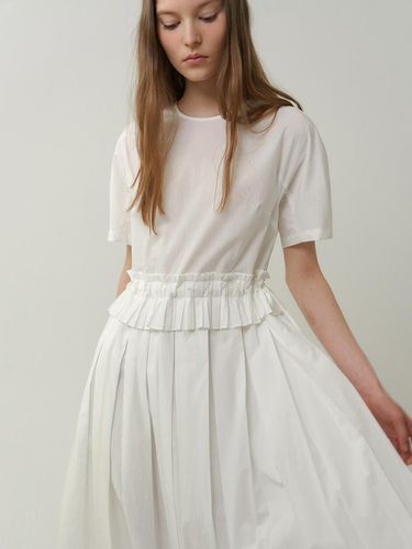 Cotton pleats dress (white) - blank03 - Modalova