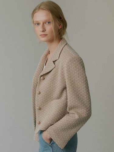 Weaving tweed jacket [Italian fabric] (beige) - blank03 - Modalova