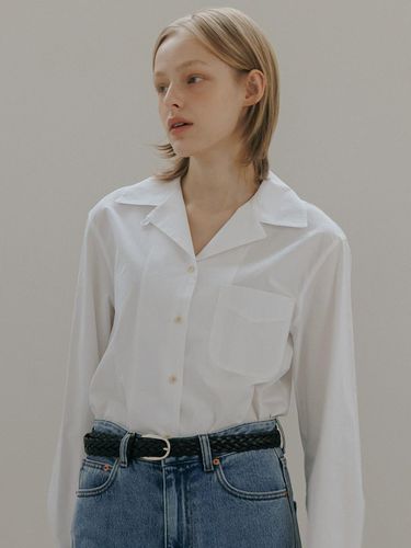 Open collar cotton shirt (off white) - blank03 - Modalova