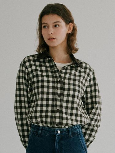 Wool check shirt (brown) - blank03 - Modalova