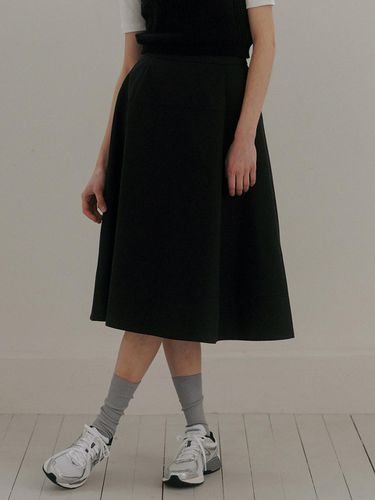 Structured cotton blend skirt (black) - blank03 - Modalova