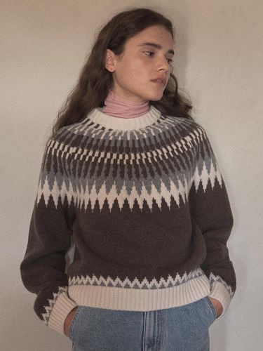 Wool fair isle sweater (melange brown) - blank03 - Modalova