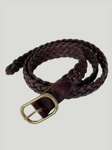 Gold Buckle Webbing Belt_Brown - EZIO - Modalova