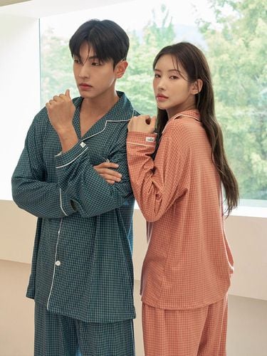 Softkin Koji Long-Sleeved Couple Pajamas Set - DOSSY - Modalova