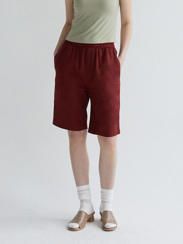 Linen Bermuda Pants - Red Brown - TSH - Modalova