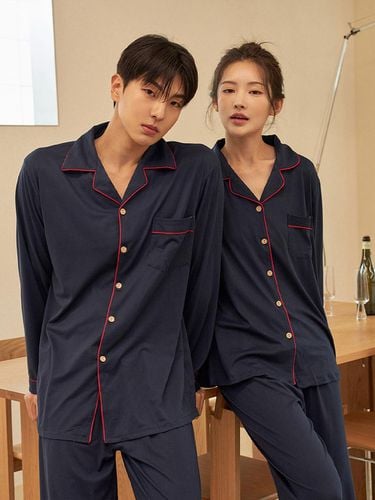 Sofkin Mono Long-Sleeved Couple Pajamas Set - DOSSY - Modalova