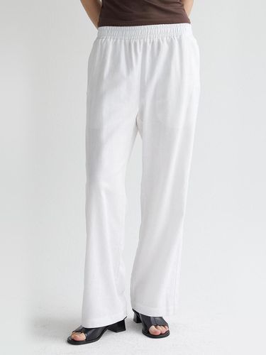 Linen banding pants - white - TSH - Modalova