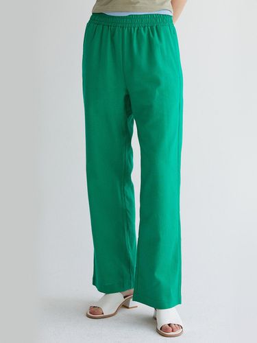 Linen banding pants - green - TSH - Modalova