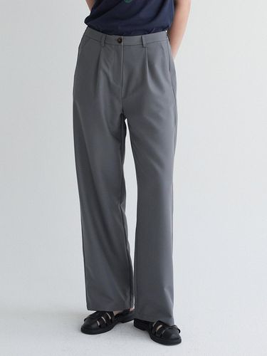 One tuck wide slacks pants gray - TSH - Modalova