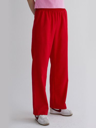 Linen banding pants - red - TSH - Modalova