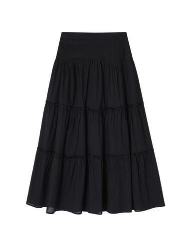 SHUUSHUU Ruffled Long Skirt_BLACK - Lang&Lu - Modalova